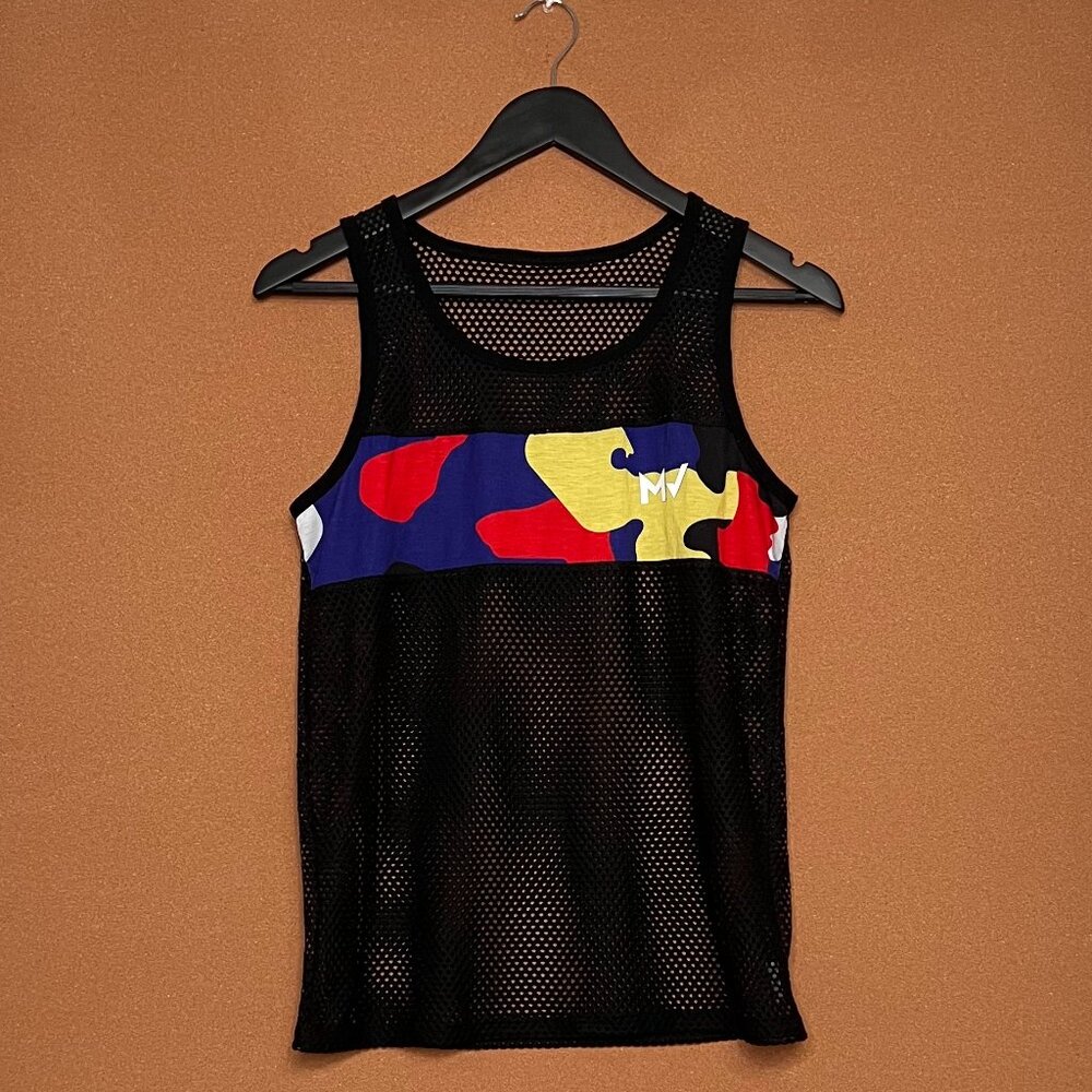 Mens Tank In Black Mesh